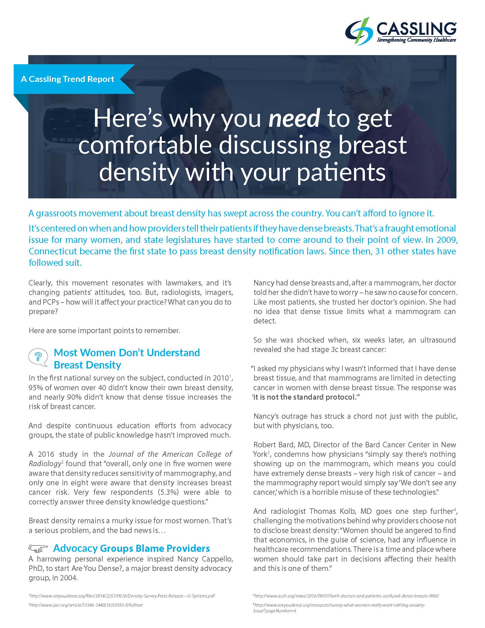 Get Comfortable Discussing Breast Density With Your Patients Cassling